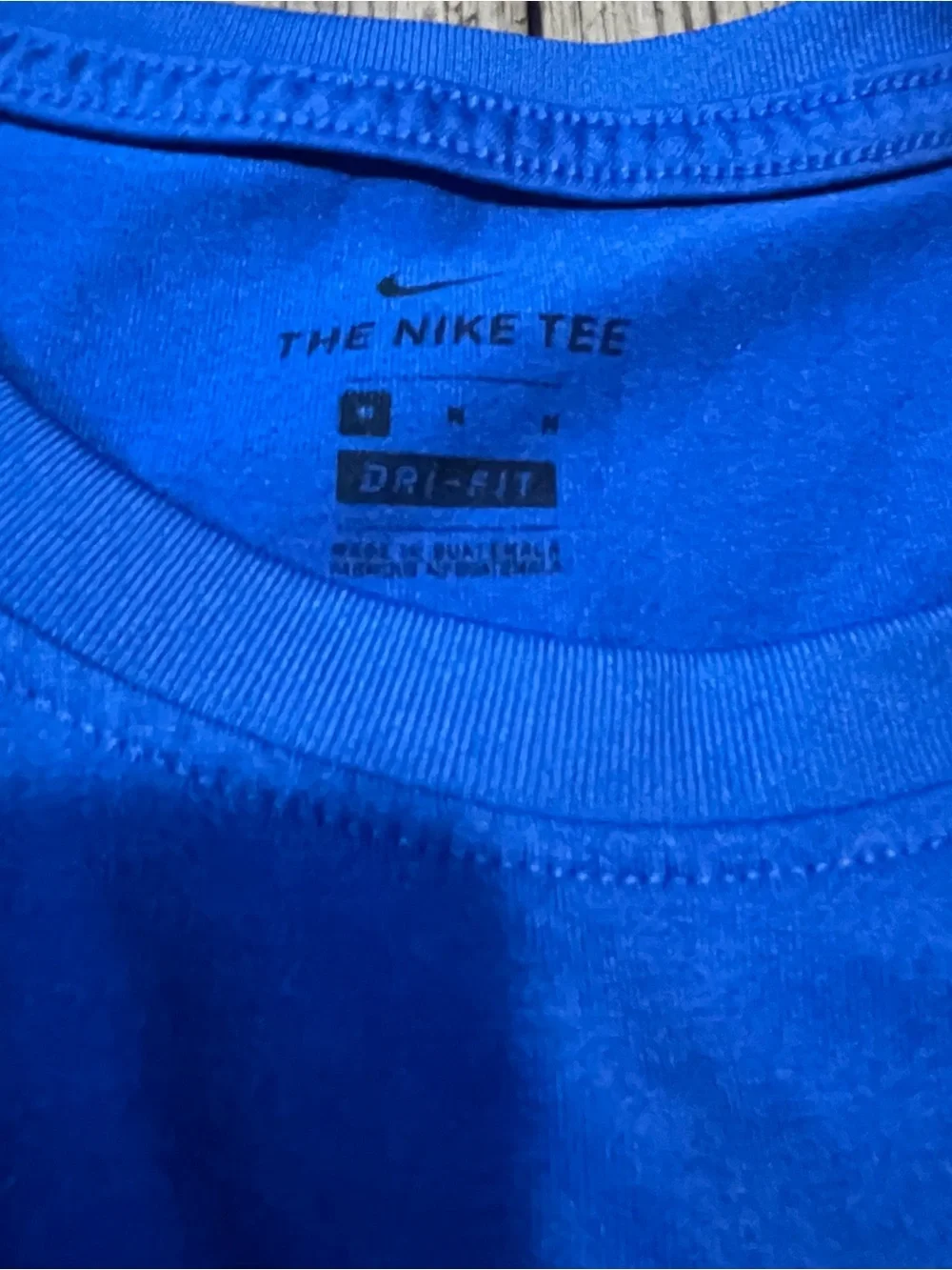 Nike women’s dri-fit tee, royal blue, medium, older version.